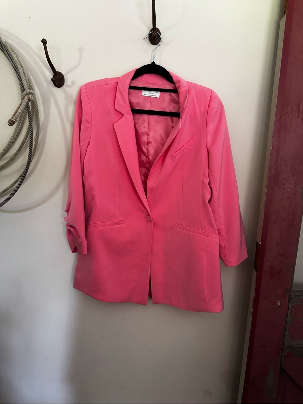 Z Supply Hot Pink Single-Button Blazer